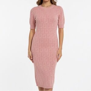 Elegant Pink Midi Dress